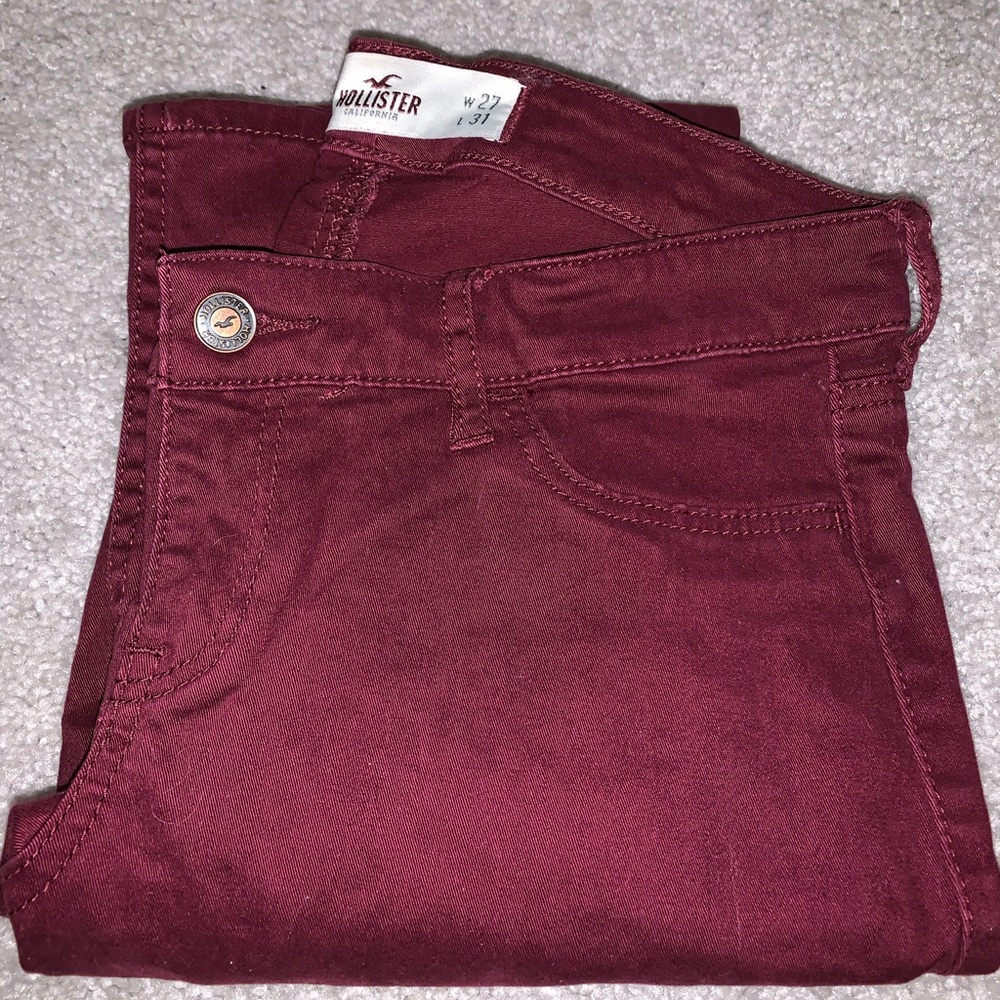 Burgundy hollister jeans